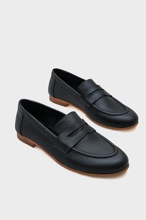 کفش لوفر مشکی زنانه چرم خالص Capone Outfitters - کد 814536345