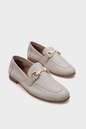 کفش لوفر بژ زنانه چرم خالص Capone Outfitters - کد 817502953