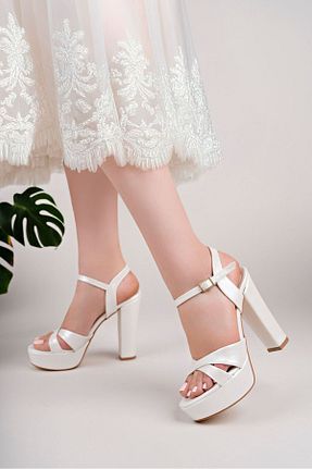 کفش مجلسی سفید زنانه چرم مصنوعی Lölük Moda - کد 829119287