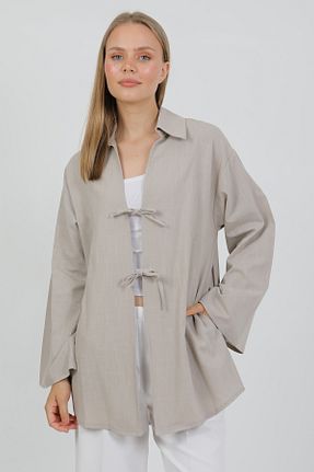 کیمونو و کافتان بژ زنانه %100 پنبه PASTELASTORE - کد 941647706