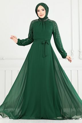 لباس مجلسی حجاب رنگی زنانه یقه ایستاده ModaMerve - کد 947402896
