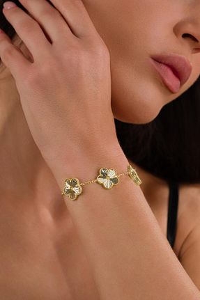 دستبند نقره طلائی زنانه 925 عیار Tmt Silver - کد 947462901