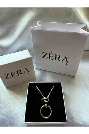 گردنبند نقره طوسی زنانه 925 عیار zera - کد 947505793