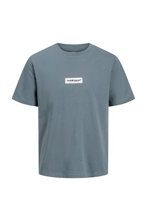 تیشرت آبی مردانه A-Form فیت Jack & Jones - کد 900362719