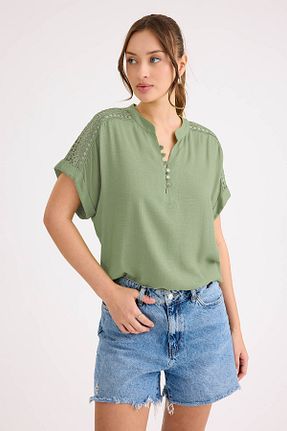 بلوز رنگی زنانه ساده Vitrin - کد 947602820