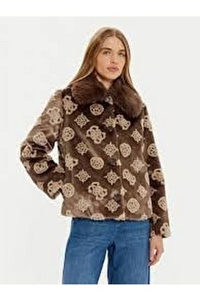 پالتو قهوه ای زنانه پشمی Guess - کد 947663258