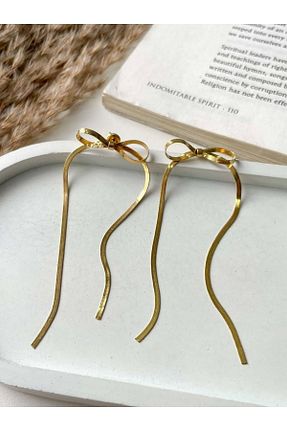 گوشواره استیل (فولاد) زرد زنانه استیل ضد زنگ MAVEGA - کد 947687680