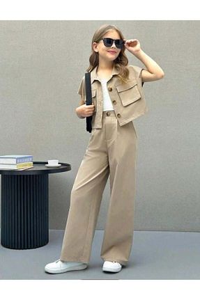ست بالاتنه و پائین تنه بژ بچه گانه بافتنی KOKOŞ BEBEK - کد 948001524