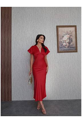لباس قرمز زنانه بافتنی ESRAHELVACI - کد 947748454