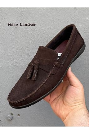 بابت قهوه ای مردانه چرم خالص Neco - کد 947817453