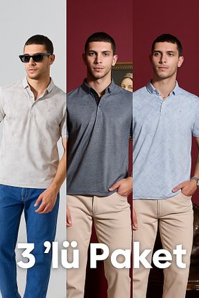 پولوشرت رنگی مردانه کتان DAMGA JEANS - کد 947848597