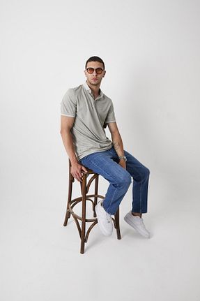 شلوار جین آبی مردانه پاچه پهن DAMGA JEANS - کد 948064543
