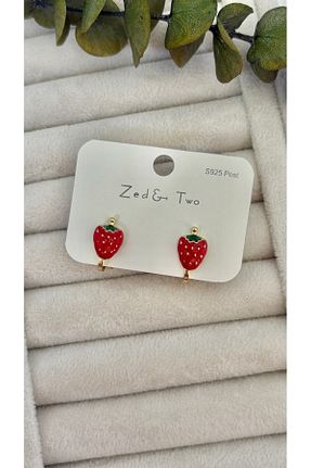 گوشواره استیل (فولاد) قرمز بچه گانه استیل ضد زنگ arya luxe - کد 948106619