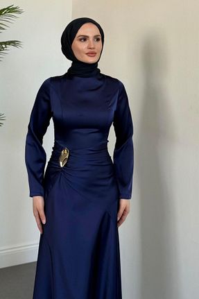 لباس مجلسی حجاب رنگی زنانه یقه ایستاده MERVEN AKYÜZ - کد 948713903