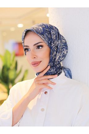 روسری سرمه ای پنبه پلی استر efdal şal eşarp - کد 948389402