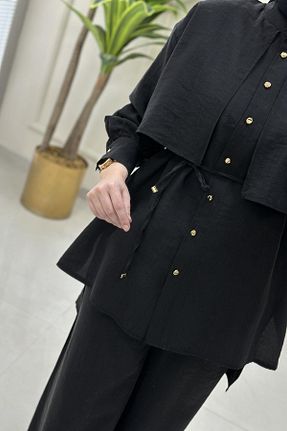 ست بالاتنه و پائین تنه حجاب مشکی زنانه رگولار sff - کد 948528901