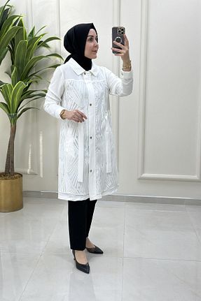 کلاه و ابایا سفید زنانه پنبه پلی استر KADO - کد 948515732