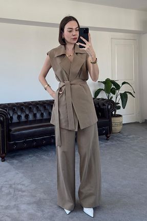 ست بالاتنه و پائین تنه قهوه ای زنانه بافتنی Swass - کد 948410410