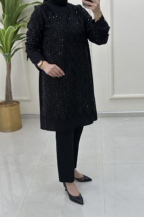 تونیک حجاب مشکی زنانه پنبه پلی استر çınar özkan - کد 948745763