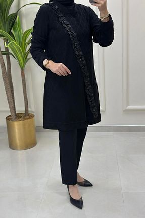 تونیک حجاب مشکی زنانه پنبه پلی استر Qetenn - کد 948744232