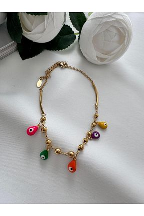 خلخال جواهر طلائی زنانه فلزی Pelin Aksesuar - کد 948426753