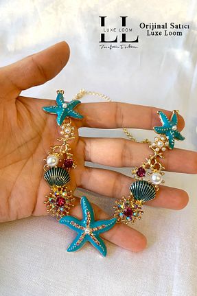 گردنبند استیل ( فولاد ) زرد زنانه Luxe Loom Zarafetin Işıltısı - کد 948408986