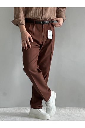 شلوار قهوه ای مردانه کتان MENOFOURSWEAR - کد 948427032