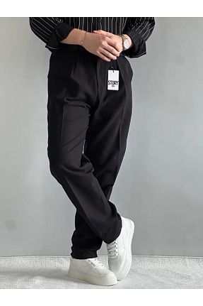 شلوار مشکی مردانه کتان MENOFOURSWEAR - کد 948426985