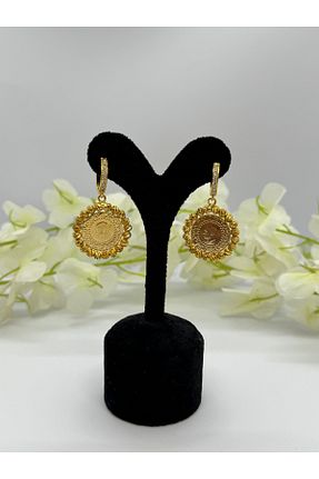گوشواره جواهر زرد روکش طلا Constanza Exclusive - کد 948449518