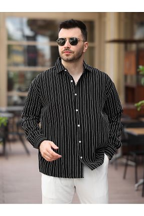 پیراهن مشکی مردانه اورسایز BASEL.CO - کد 948495015