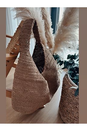 کیف دستی قهوه ای زنانه ابعاد بزرگ ÖZKAYA - کد 948489536