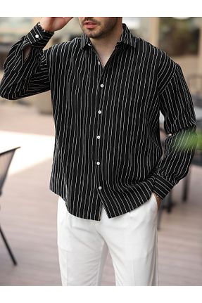 پیراهن مشکی مردانه اورسایز BASEL.CO - کد 948495015