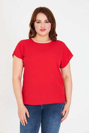 بلوز قرمز زنانه ساده UNIQUE LADY - کد 948511090
