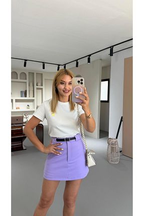 دامن بنفش زنانه بافتنی Sezgi Tekin - کد 948509798