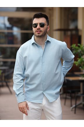 پیراهن آبی مردانه Relaxed BASEL.CO - کد 948516106