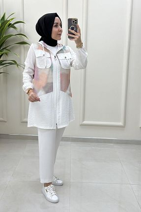 کلاه و ابایا سفید زنانه پنبه پلی استر çınar özkan - کد 948515903