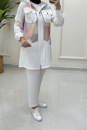 کلاه و ابایا سفید زنانه پنبه پلی استر çınar özkan - کد 948515903