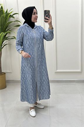 کلاه و ابایا آبی زنانه پنبه پلی استر Haya - کد 948516045
