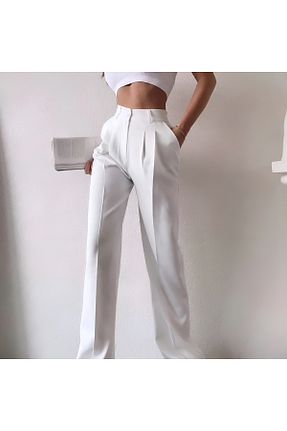 شلوار سفید زنانه پارچه LAND MODA - کد 948534946