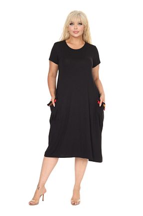 لباس سایز بزرگ مشکی زنانه ویسکون MELSAY - کد 948533868