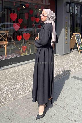 ست بالاتنه و پائین تنه حجاب مشکی زنانه Straight lamelif - کد 948753600