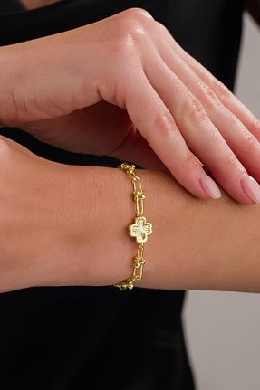 دستبند نقره طلائی زنانه 925 عیار Tmt Silver - کد 948902091