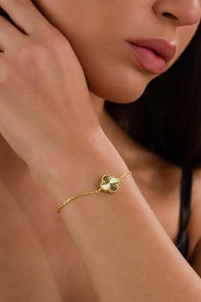 دستبند نقره طلائی زنانه 925 عیار Tmt Silver - کد 948900937