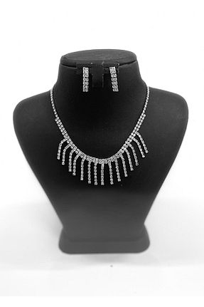 گردنبند جواهر سفید زنانه استیل ضد زنگ FASHİON JEWELRY - کد 948934639
