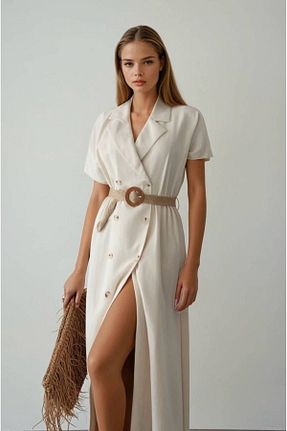 لباس بژ زنانه مخلوط کتان ABOUT US - کد 949000900