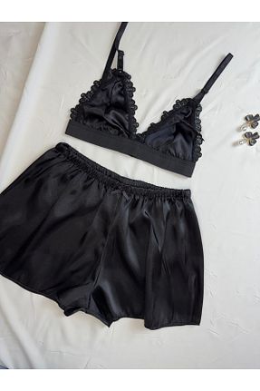 ست لباس راحتی مشکی زنانه طرح دار ROZENİN LINGERIE - کد 949145996