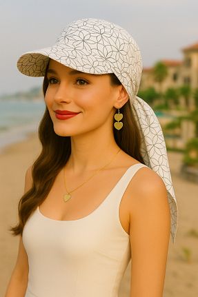 کلاه سفید زنانه پنبه ای MYZİ STORE - کد 949142488