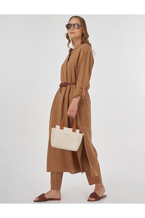 تونیک حجاب قهوه ای زنانه بافتنی Kayra - کد 949265821