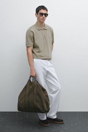 تیشرت طوسی مردانه رگولار Massimo Dutti - کد 949439096