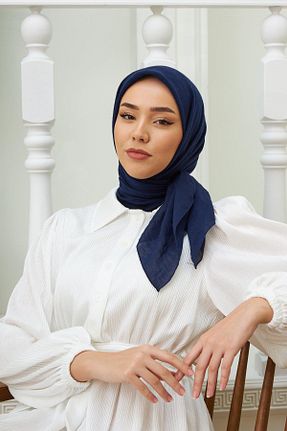 روسری سرمه ای پنبه ای Silk Home - کد 731068705